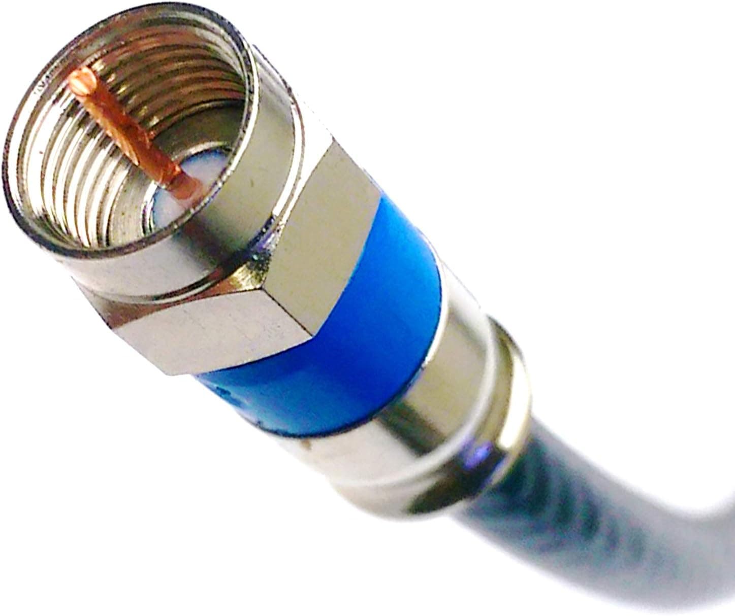 75ft Quad Shield Indoor Outdoor Solid Copper RG-6 Coaxial Cable 3Ghz 75 Ohm DIRECTV Approved Satellite TV or Broadband Internet Belden SNAP N Seal RG6 Fittings Assembled in USA by PHAT SATELLITE INTL