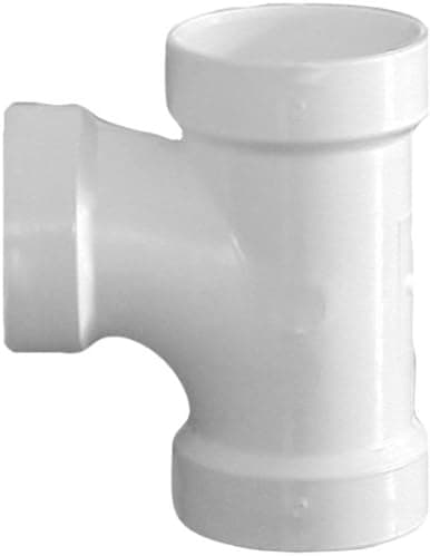Genova Products 71115 Sanitary Tee Pipe Fitting, 1 1/2" , White