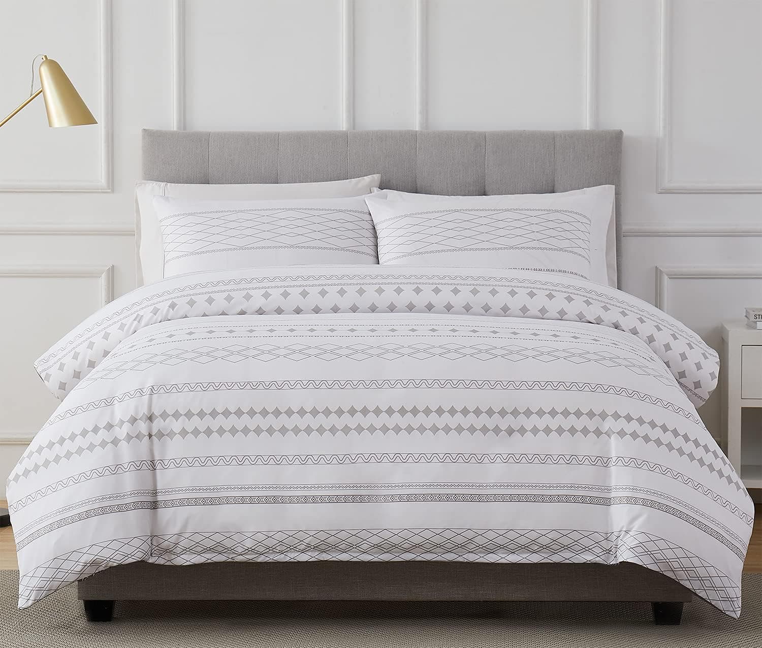 Baceight King Duvet Cover Double Brushed Microfiber Lightweight Pills Free Duvet Cover King Size with Corner Ties Zipper Closure Fade Resistant Wrinkle Free King Comforter Cover with 2 Pillow Shams