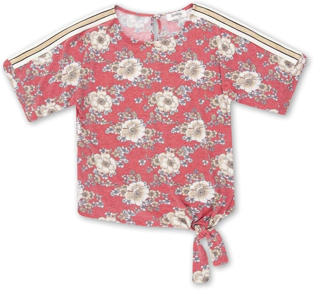 Speechless Girls' Big 7-16 Side-tie Sporty Tee Shirt