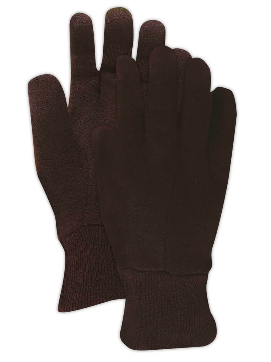 MAGID T92C JerseyMaster Glove | 8oz. Cotton/Polyester Clute Pattern Jersey Gloves - Medium, Dark Brown (12 Pairs)