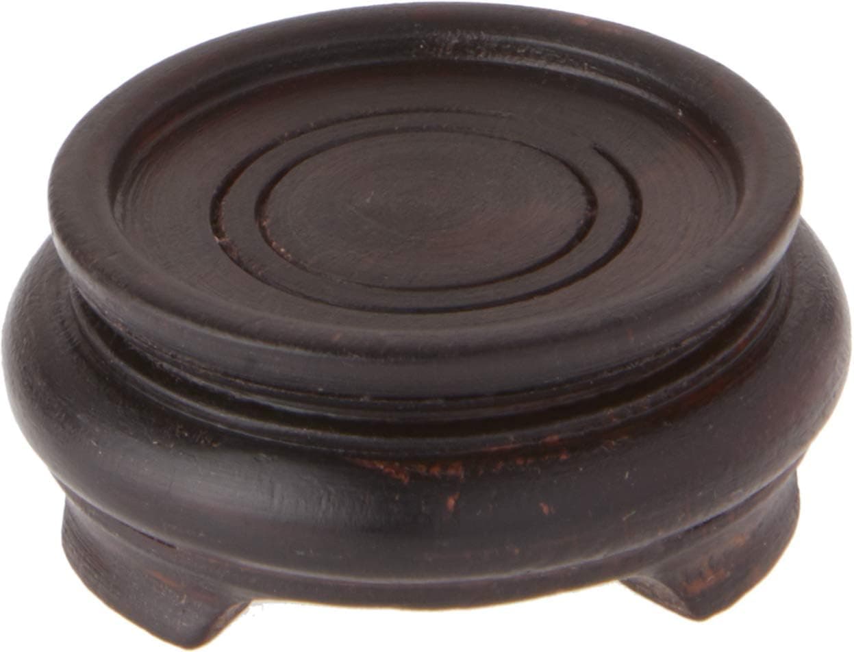 Bard's Dark Wood Decorative Base, 1.25" H x 2.875" W x 2.875" D (2" Display Diameter), Pack of 2
