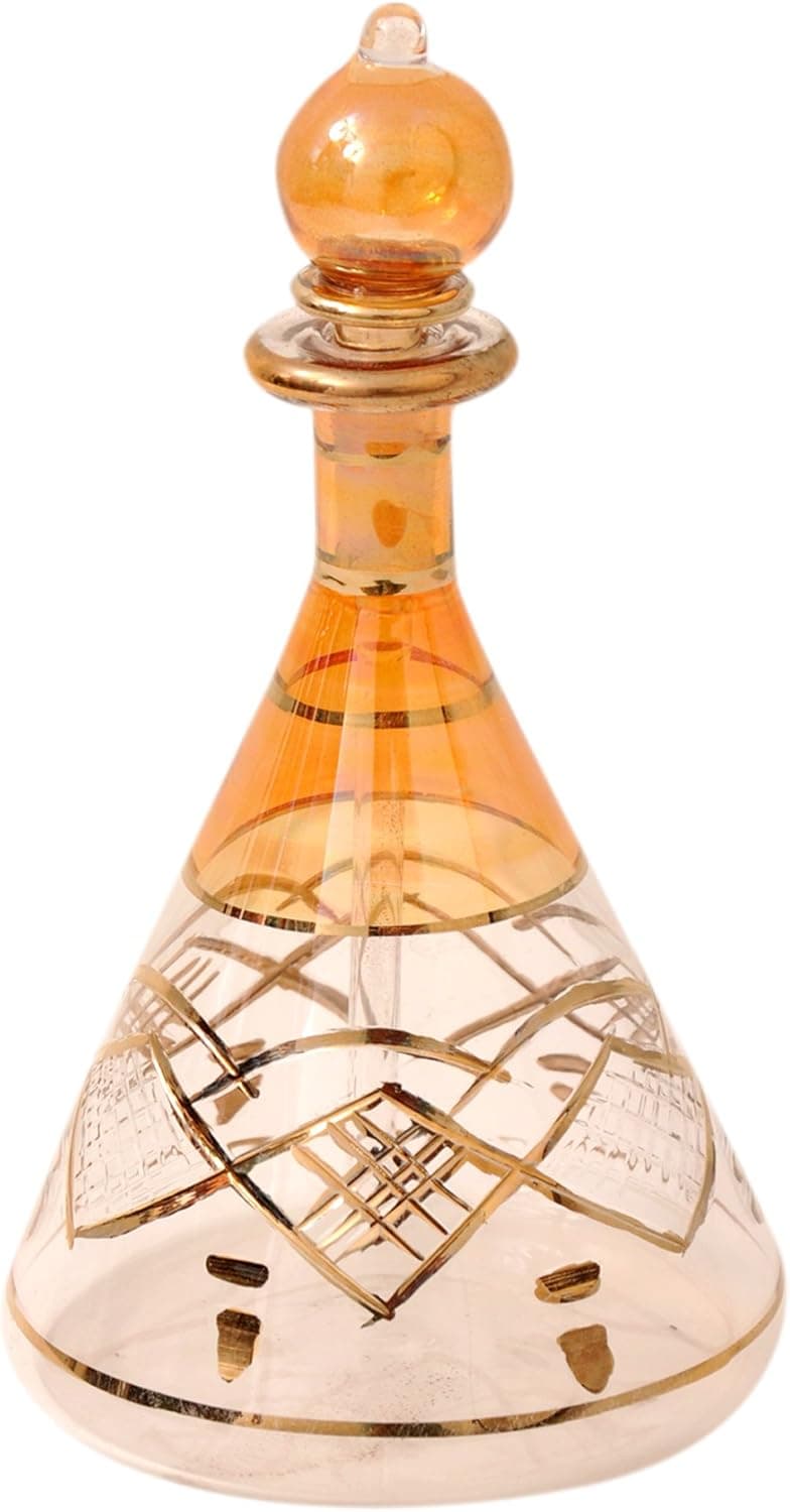 CraftsOfEgypt Egyptian Perfume Bottles Single Large Hand Blown Decorative Pyrex Glass Vial Height inch 5.75 inch (15 cm)