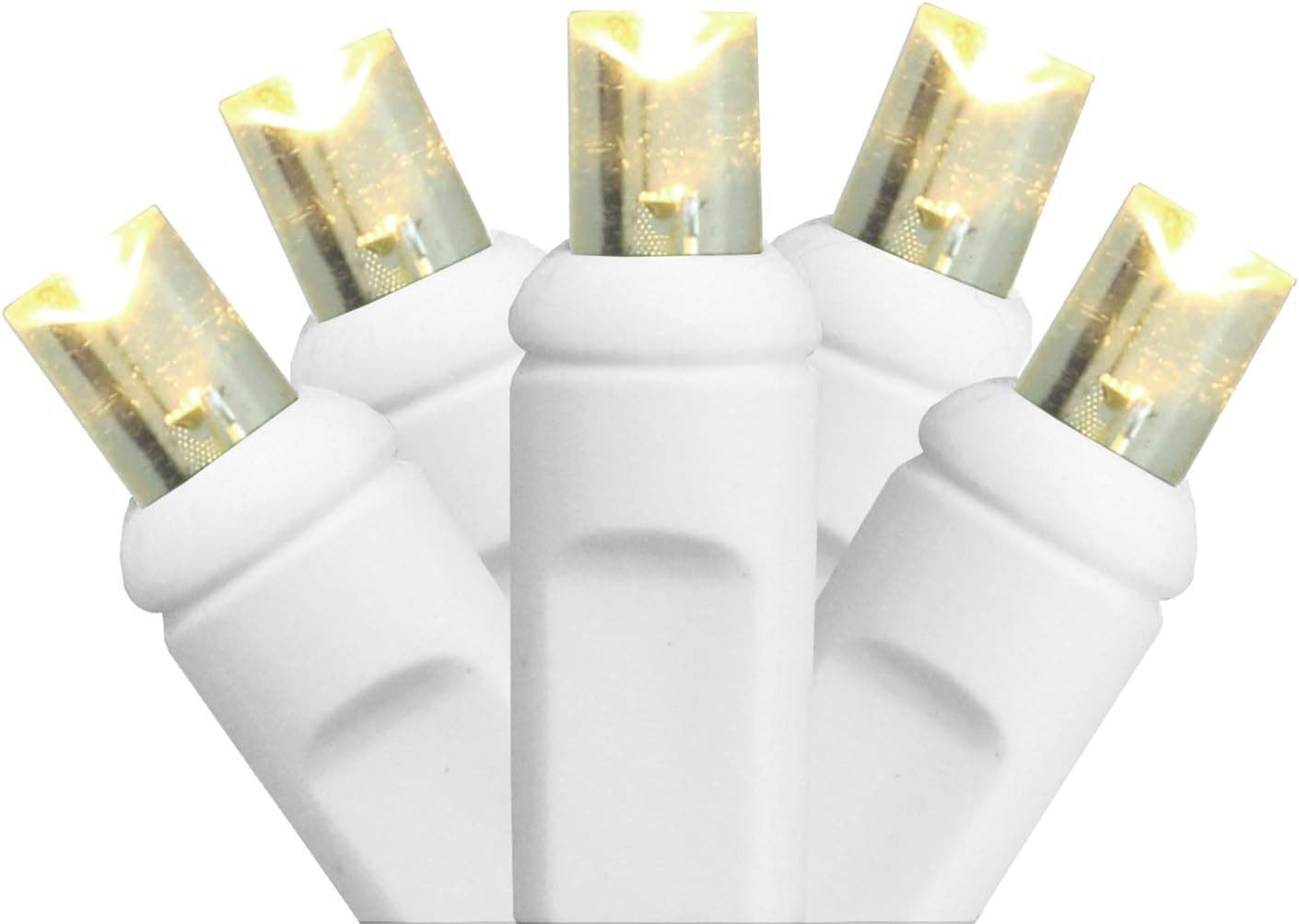 Hub 35ct Warm White Twinkling LED Wide Angle Christmas Light Set 4 Light Curtain