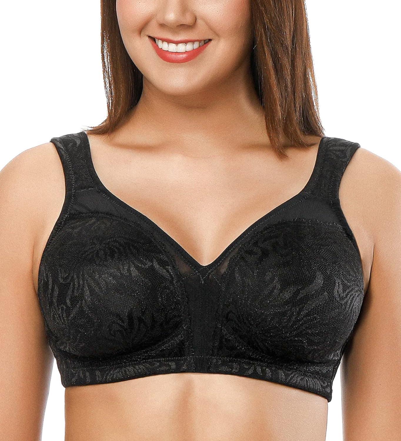 ZeroBound Women's Minimizer Bras Comfort Cushion Strap Wirefree Full Coverage Large Bust Non-Padded Bra
