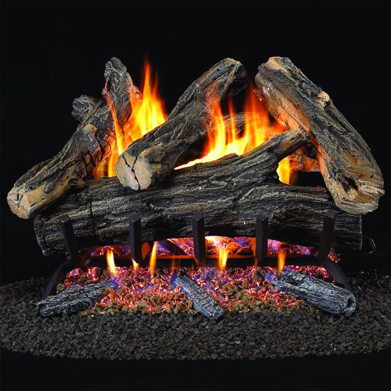 ProCom Heating Vented Natural Gas Fireplace Log Set - 24 in, 55,000 BTU, Match Light - Model# WAN24N-2