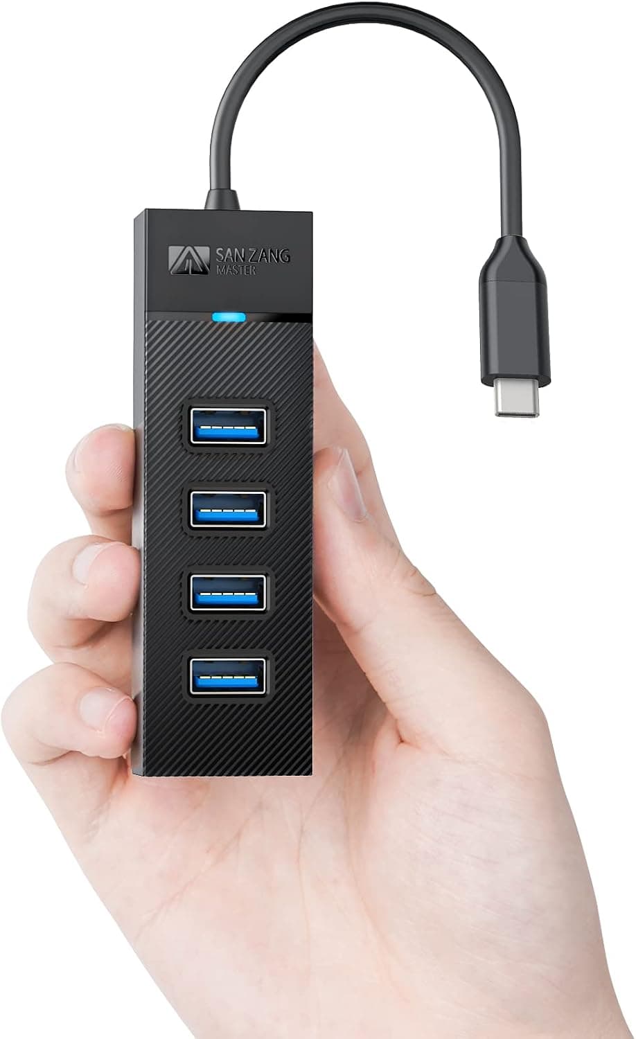 4 Ports USB C Hub, SANZANG USB 3.0 Hub, 5Gbps USB C Splitter USB C Port Expander for Laptop, Xbox, Flash Drive, HDD, Console, Printer, Camera,Keyborad, Mouse（6 inch）
