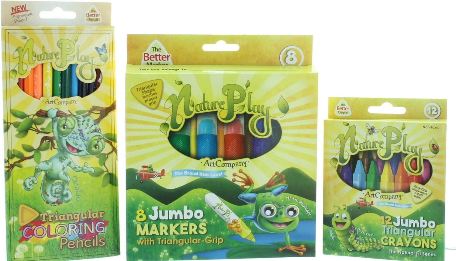 Kids Coloring Set Pencils Jumbo Crayons & Markers Kids Artist Tools Nature Play