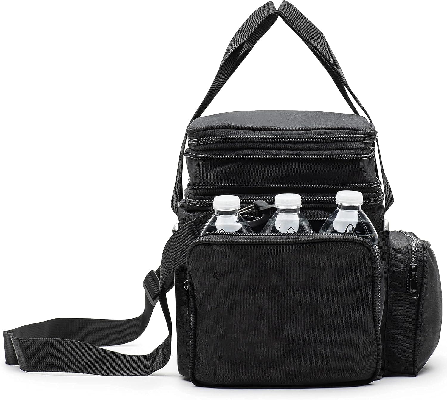 Cooler Lunch Tote Bag - Medium Size (11x11x8 In). 600D Oxford Fabric, 8MM Thick Insulation, Smooth Long-Lasting Zippers, Thick Peva liner, Multiple Zippered Pockets, Replaceable Shoulder Straps.