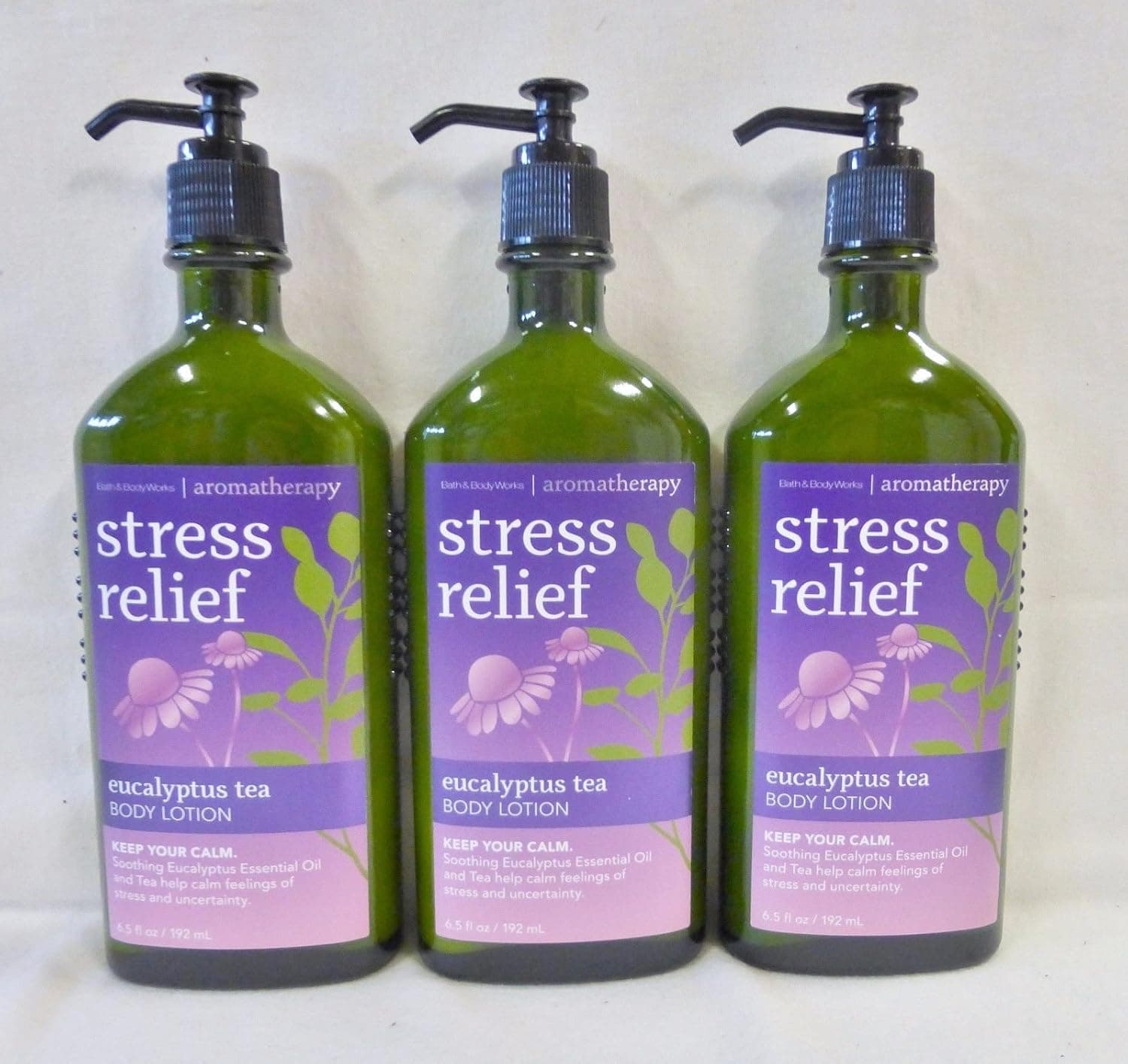 Lot of 3 Bath & Body Works Aromatherapy Stress Relief Eucalyptus Tea Body Lotion (Eucalyptus Tea)