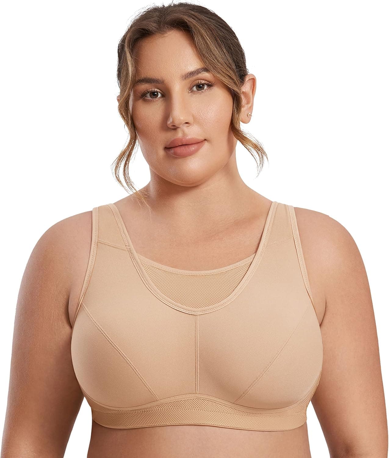 SYROKAN Women's Plus Size High Impact Sports Bra - Full Figure Wirefree Workout Bras