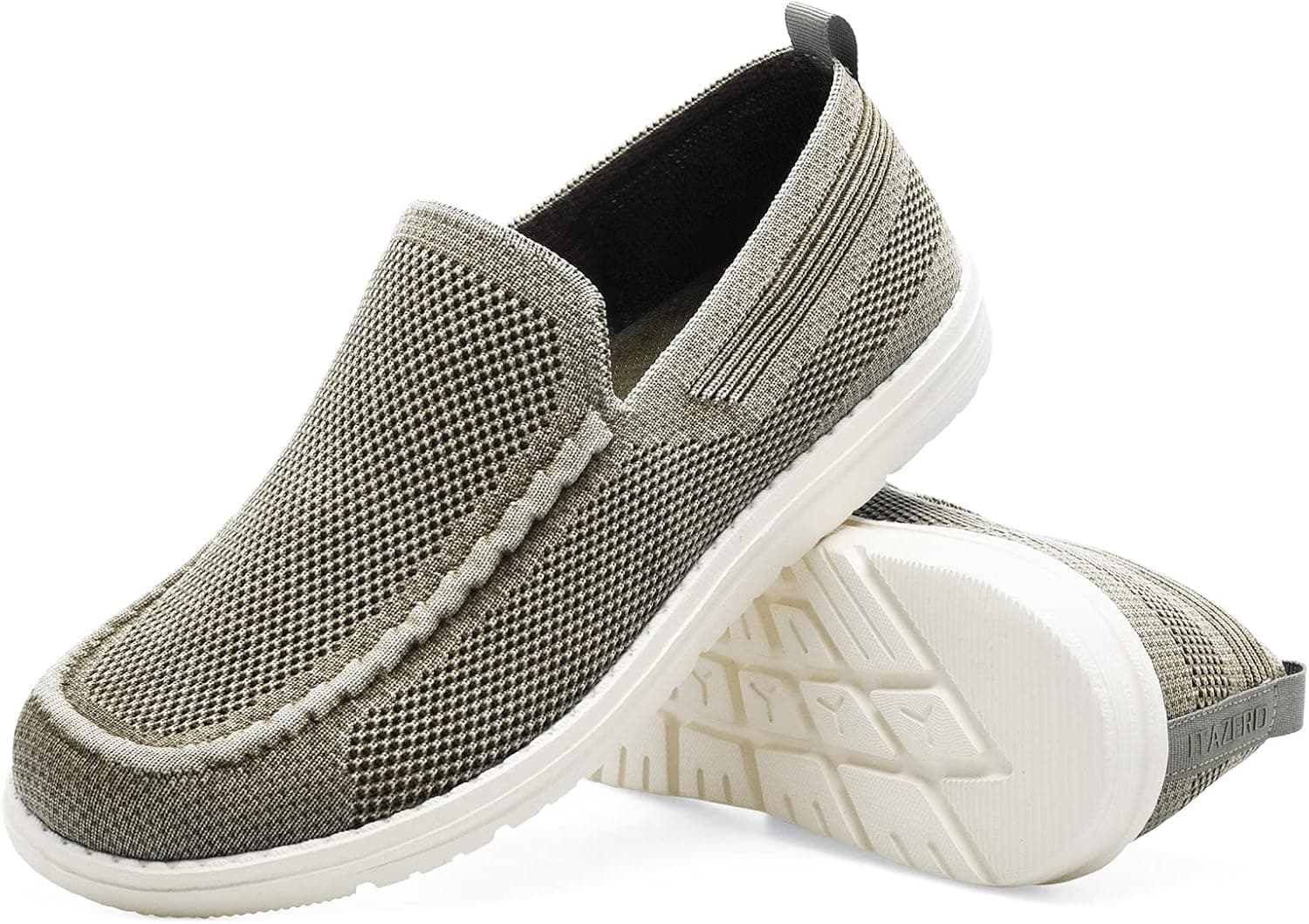 Canvas Loafer Shoes for Men Casual Work Slip On Oxford Boat Sneaker Shoe Walking Shoe 10.5
