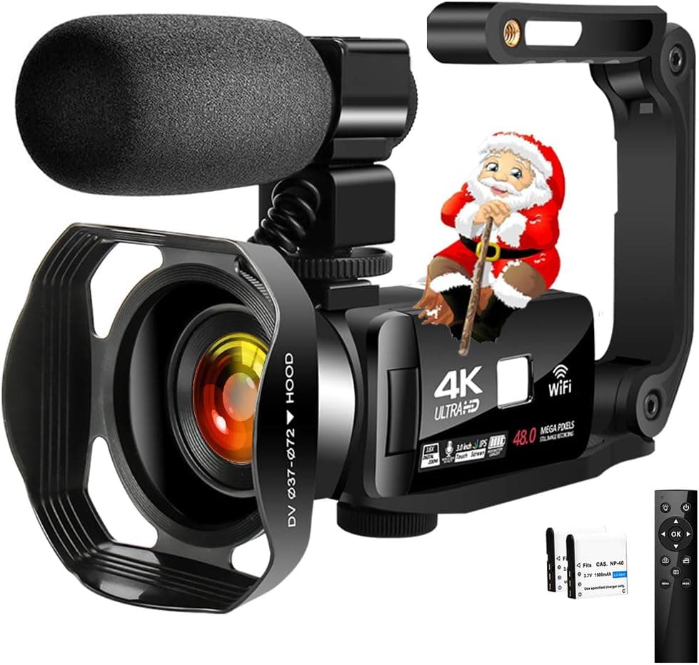 4K Camcorder Video Camera Ultra HD Wi-Fi Vlogging Camera 48.0MP 16X Digital Zoom Camcorders with IR Night Vision &Microphone Digital Camera 3.0 inch Touch Screen with Remote Control