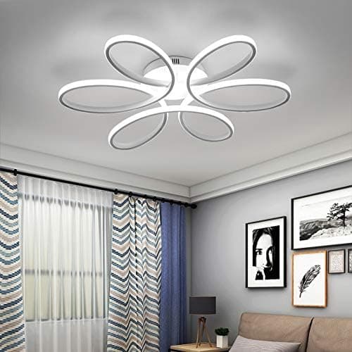 Modern Ceiling Light Fixture, CraftThink Flush Mount 23" Wide Silicon Gel Twist Semi Flush Light Nordic Style LED Ceiling Fixture for Living Room Bedroom Office, White Light Source