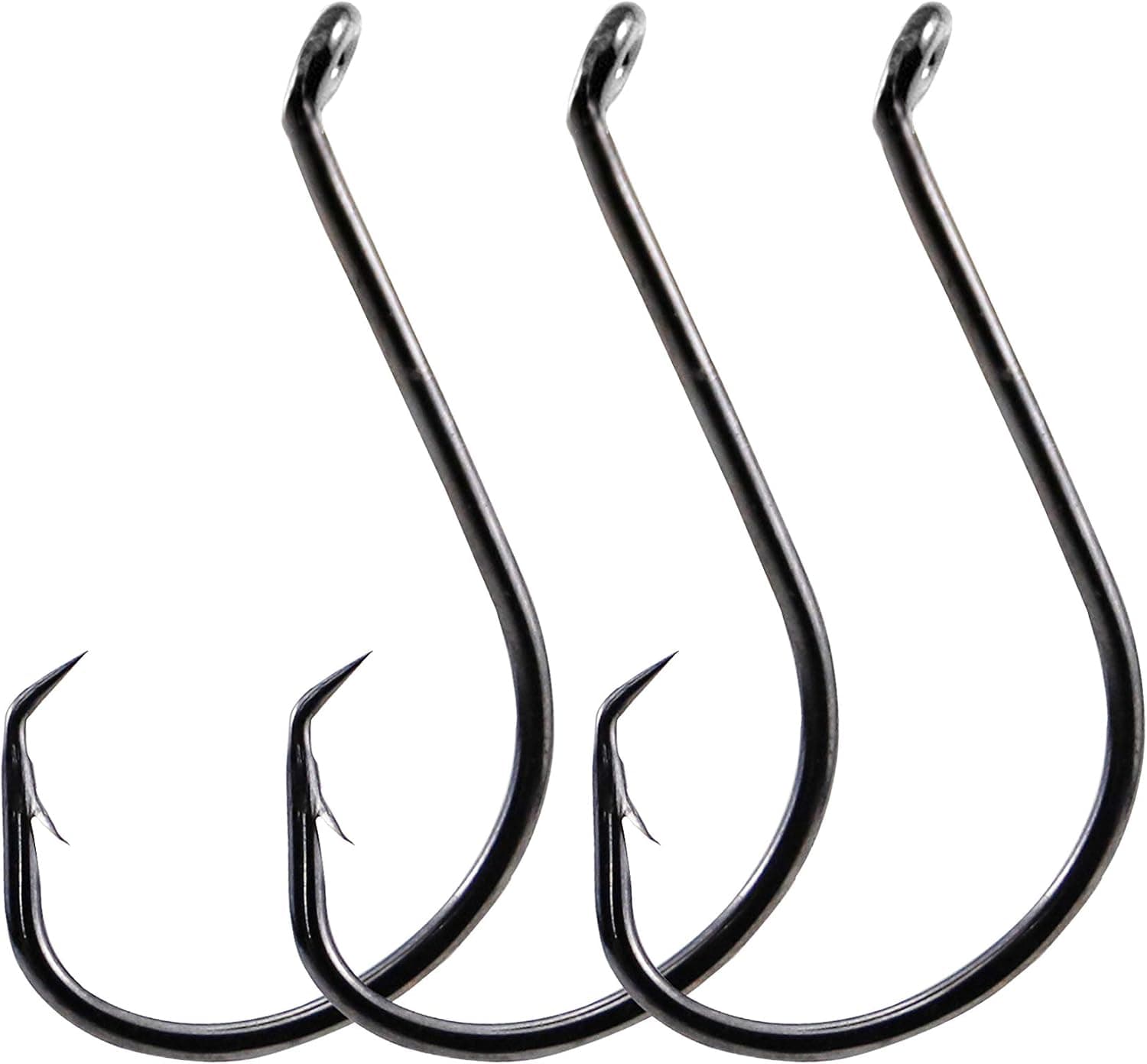 Facikono Saltwater Fishing Circle Hooks Catfishing Tackle, 100-Pack Octopus Offset Hooks for Catfish Bass Trout Walleye
