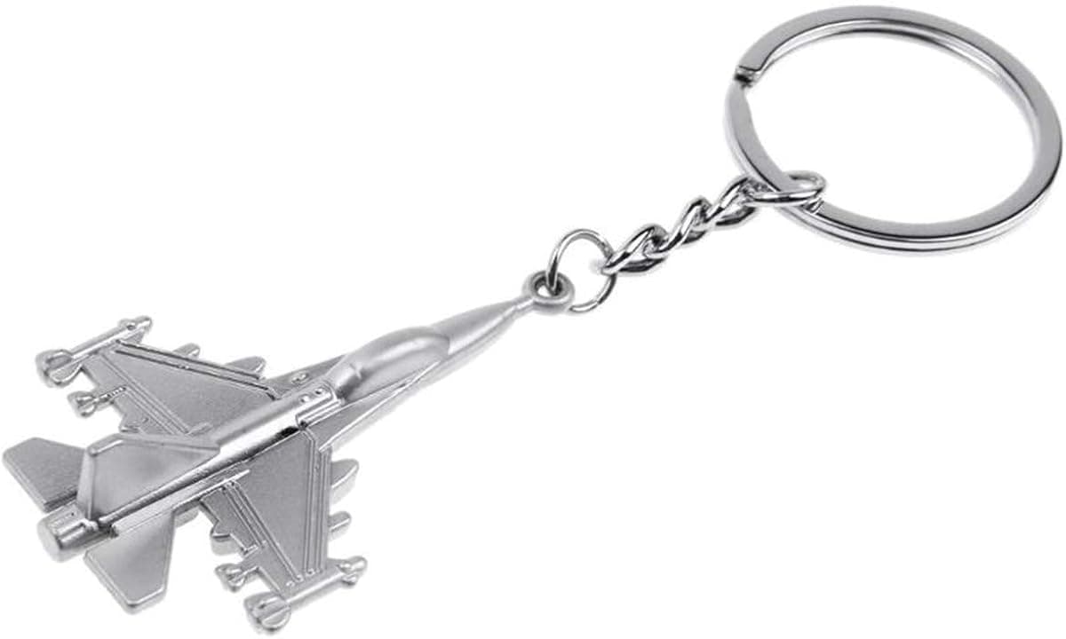 ODETOJOY Metal Fighter Plane Keychain Charm Key Holder Key Chain Souvenir Thank You Gift Battleplane F16 Fighter Model Toy