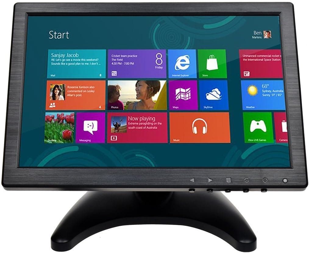 Pumpkin 10.1 Inch IPS Screen Color TFT-LCD 1280800 Video Monitor Display BNC/AV/HDMI/VGA/USB Video Input Earphone Output Monitor Screen with Wide Viewing Angle, Built-in Speaker
