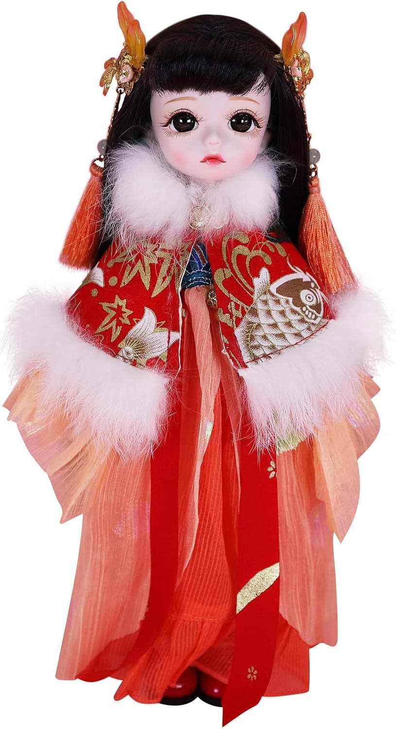 ICY Fortune Days 11 Inch 1/6 Scale Little Angel Series 28 Ball Joints Doll, 28 Joints Doll, Best Gift for Girls (Koi)