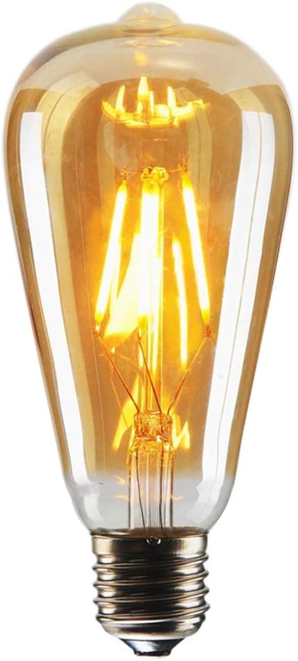 Edison LED Bulb, Amber 6W Vintage Edison LED Filament Light Bulb Edison lamp, 2800K Daylight (Warm White), 60W Incandescent Equivalent, E26 Base Lamp for Restaurant,Home,Reading Room,Office Pack of 1