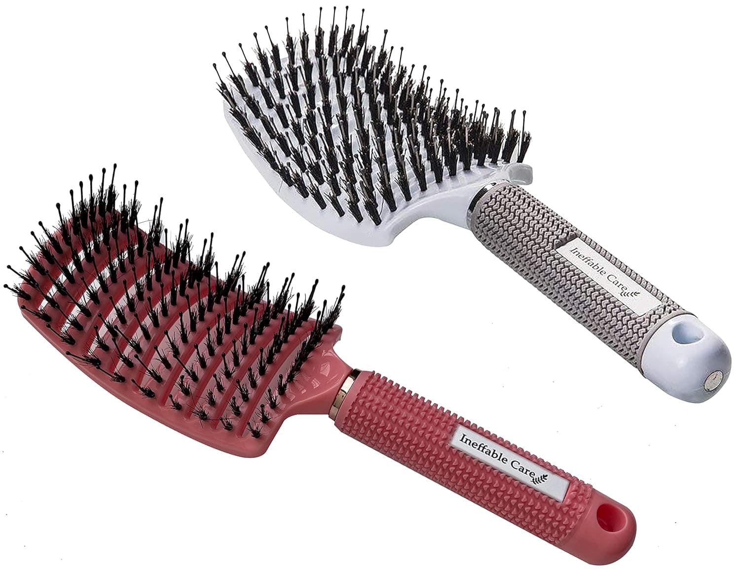 Boar Bristle Hair Brush set – Curved and Vented for Wet and Dry Detangling Hair Brush for Women Long, Thick, Thin, Curly & Tangled Hair Vent Brush - Stocking Stuffers Gift kit