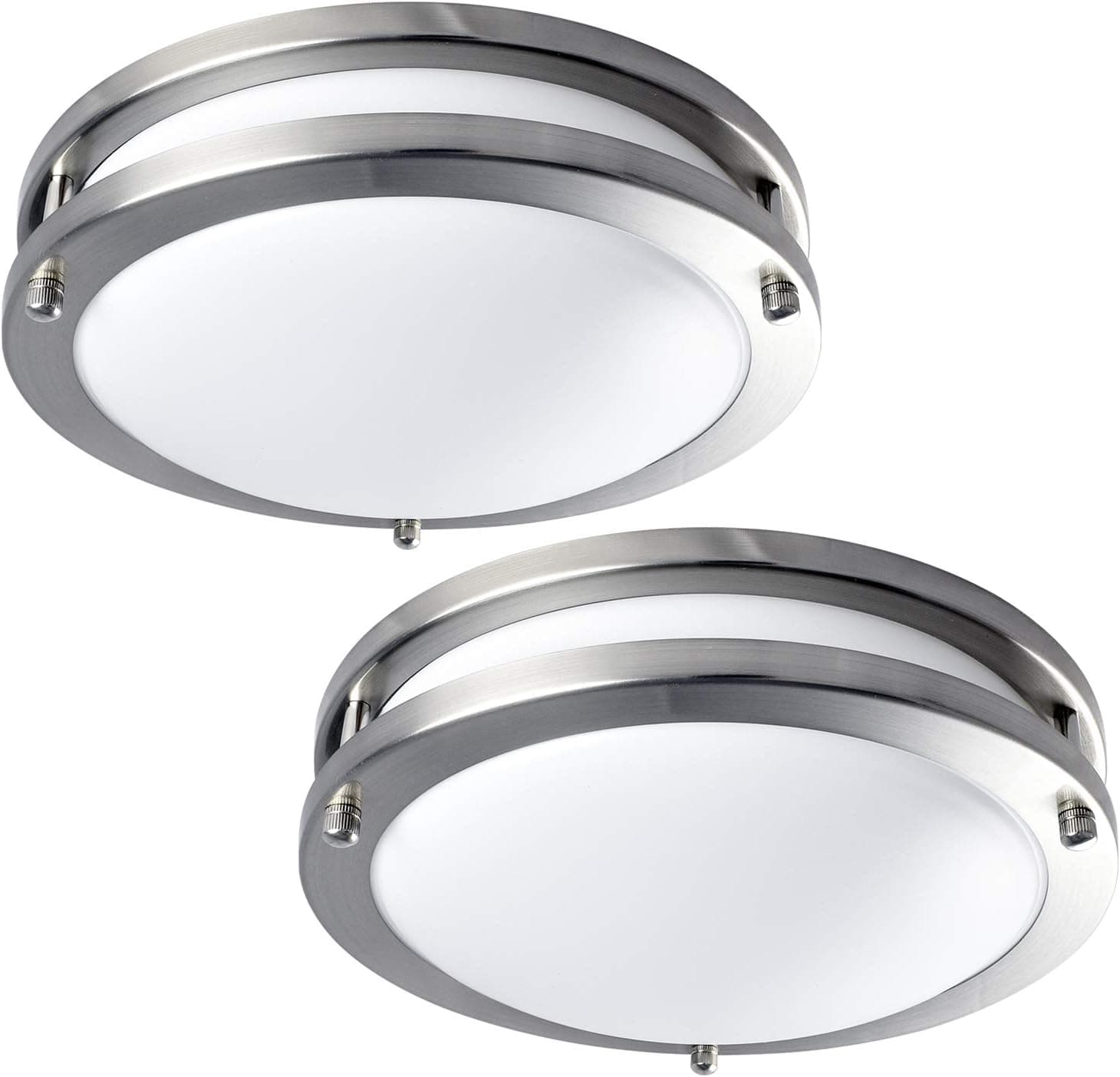 Luxrite LED Flush Mount Ceiling Light, 10 Inch, Dimmable, 4000K Cool White, 1000 Lumens, 14W Ceiling Light Fixture, Energy Star & ETL - Perfect for Kitchen, Bathroom, Entryway, and Closet (2 Pack)