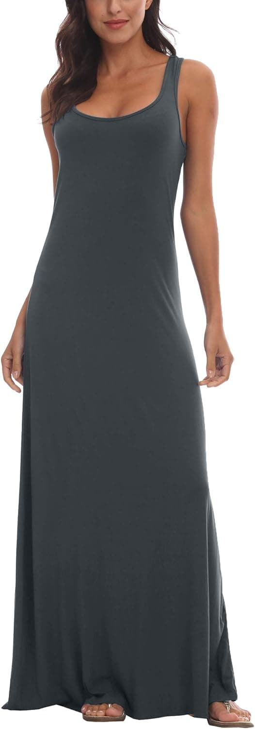 Urban CoCo Women's Floral Print Sleeveless Tank Top Maxi Dress