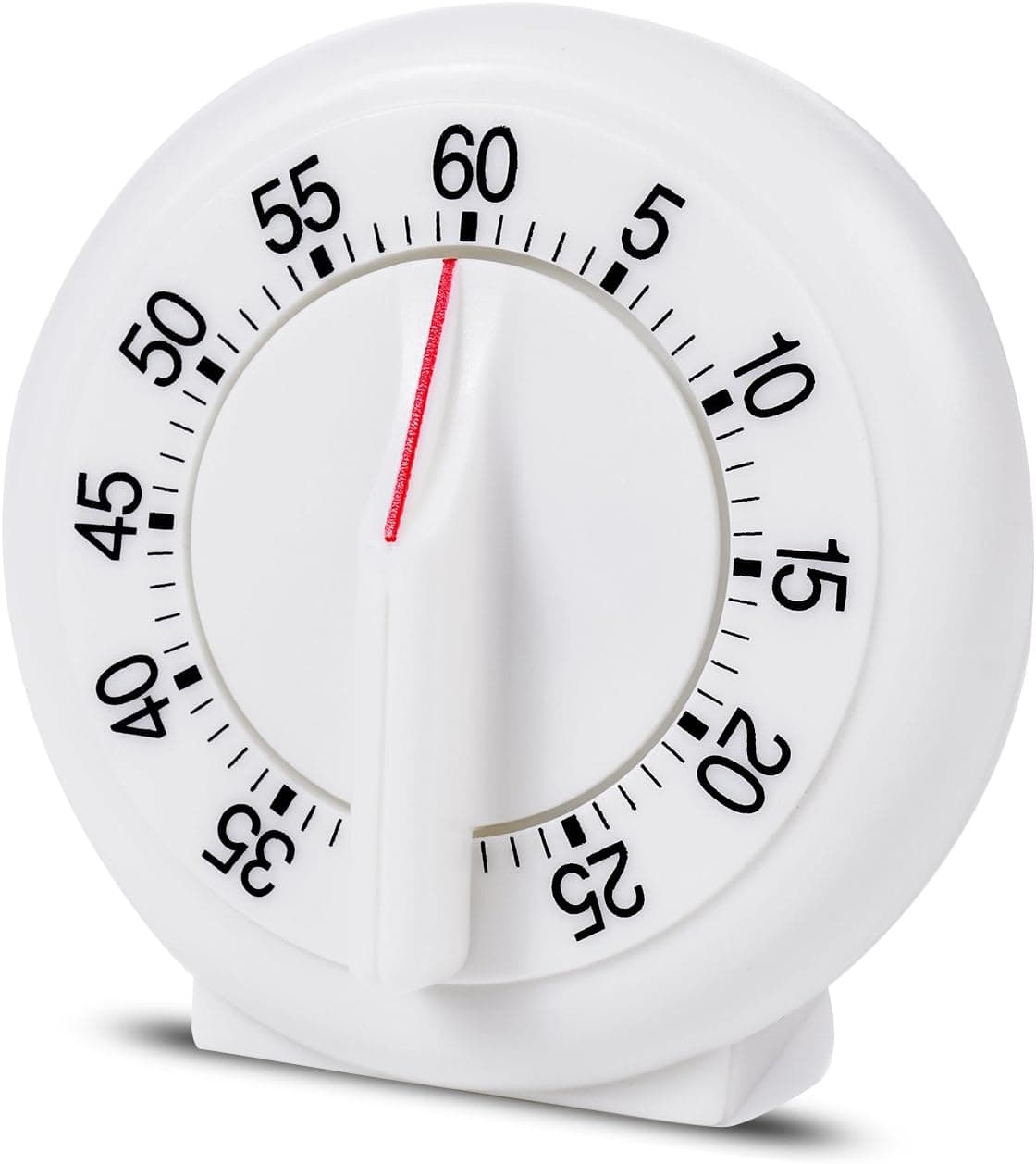 REACHOPE Round Shape Kitchen Timer Manual Mechanical Loud Alarm Sound Magnetic White Countdown Timer for Home Baking Cooking Steaming 60 Minutes