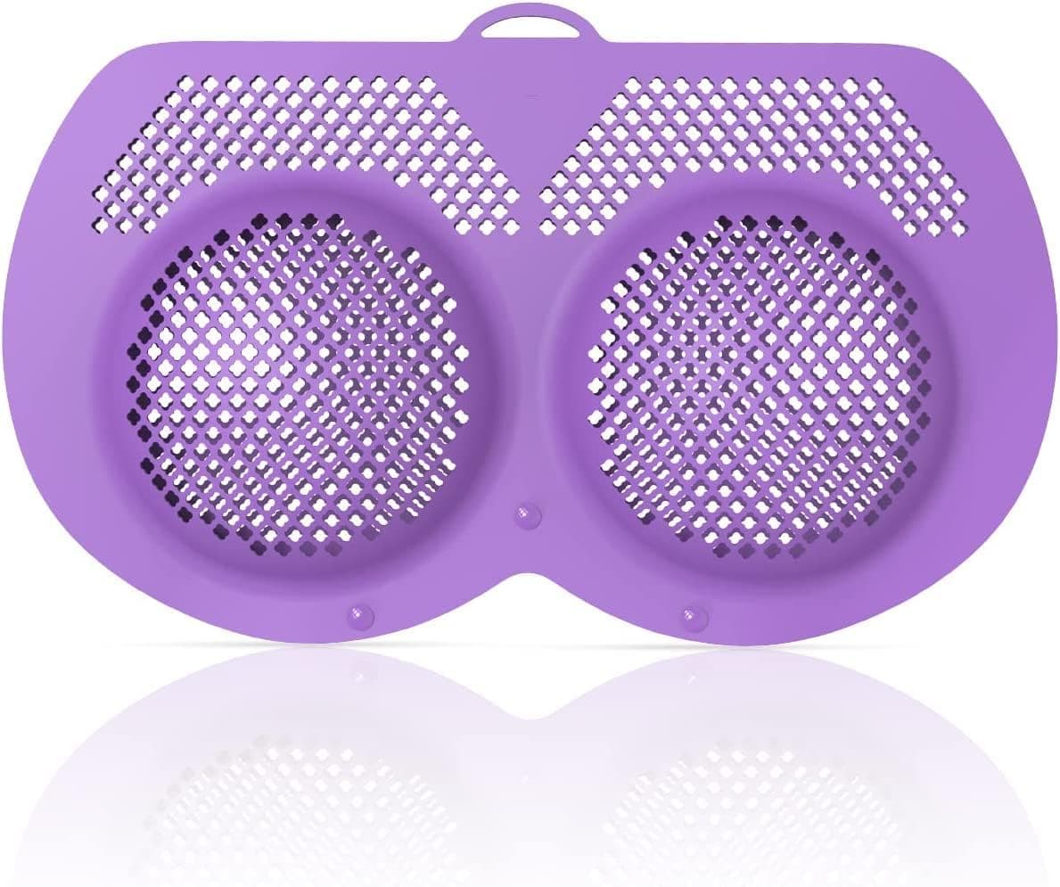 Bra Washing Bags for Laundry, 360° Cleaning Silicone Bra Washer Protector, Mesh Laundry Bags for Washing Machine Fits A to G Cups, Purple