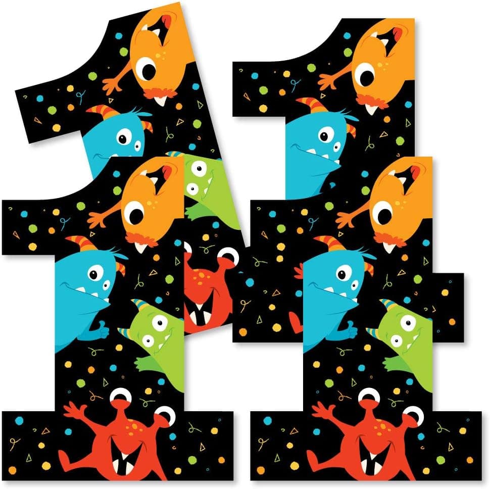 1st Birthday Monster Bash - One Shaped Decorations DIY Little Monster First Birthday Party Essentials - Set of 20