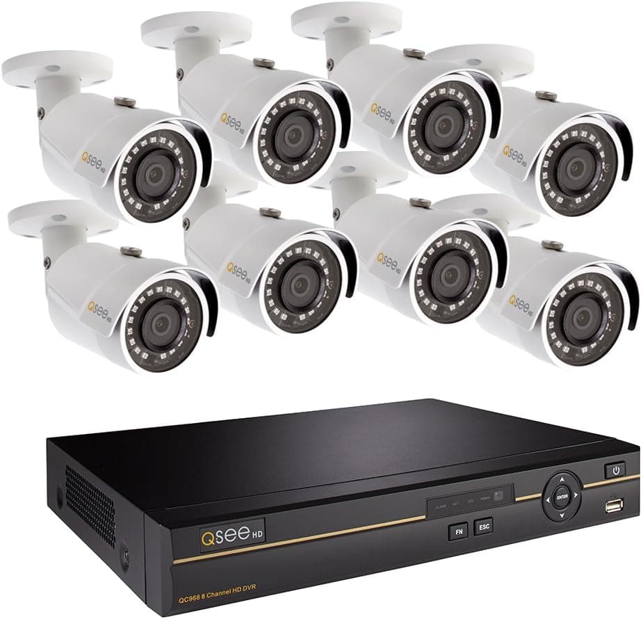Q-See Surveillance System QC968-8DX-2, 8-Channel HD Analog DVR with 2TB Hard Drive, 8-4MP Security Cameras