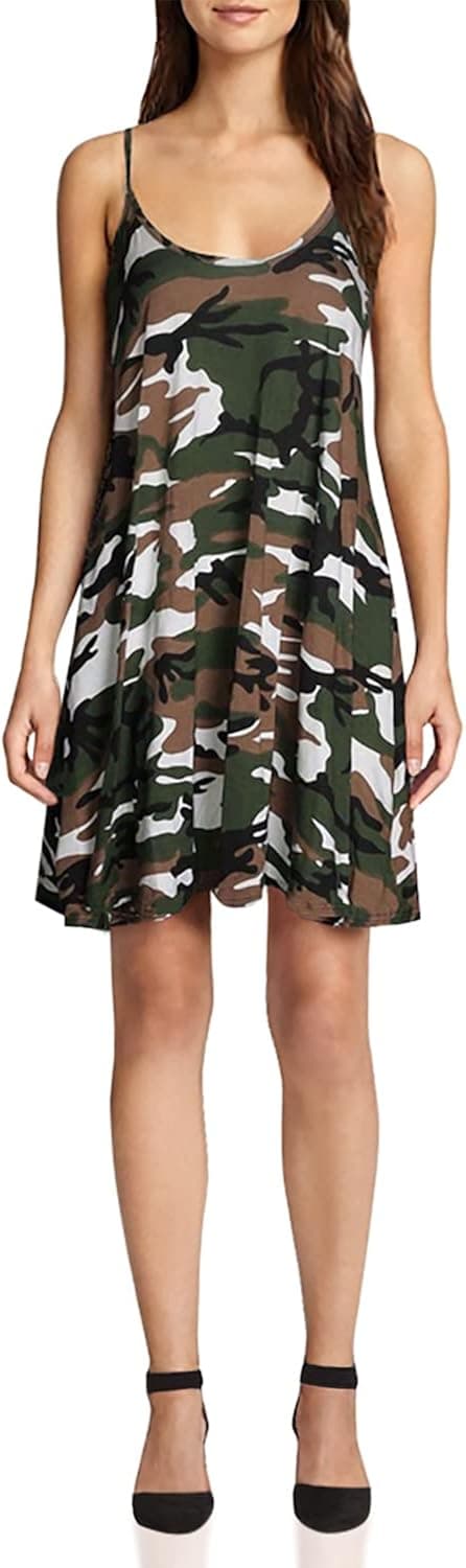 Forever Womens Strap Rose Skull Check Spicy Boom Print Swing Dress
