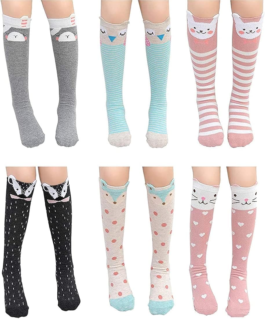 Gellwhu Girls Knee High Socks Gifts Cotton Mid Calf Long Boot Socks Stockings