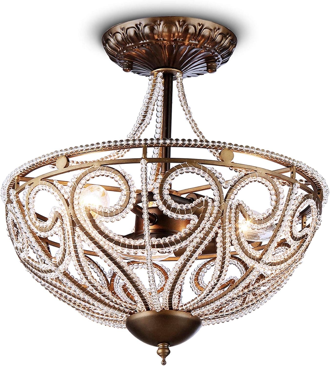 Warehouse of Tiffany RL7971D Drake Modern Roman Chandelier Flushmount, Brown