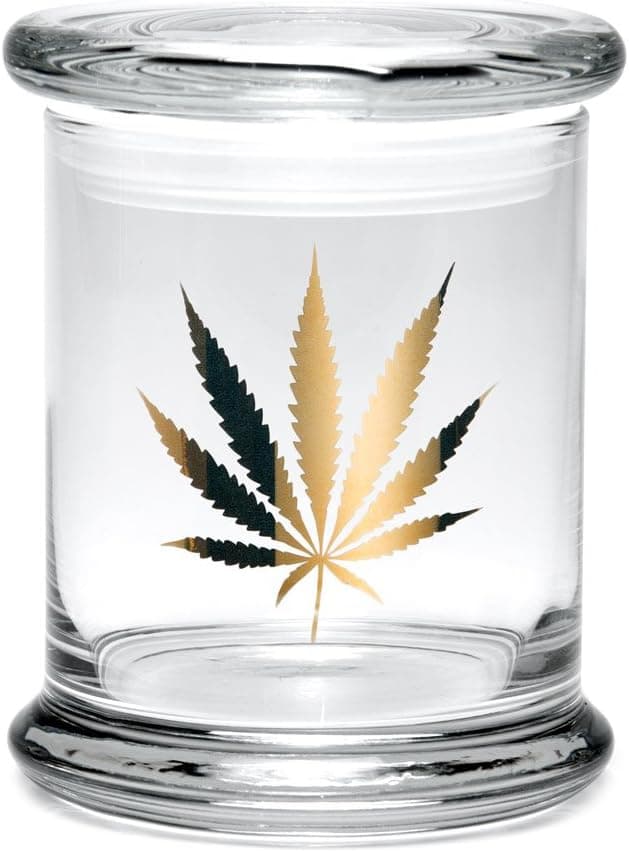 420 Science Gold Leaf Pop Top Jar (Large 4.5")
