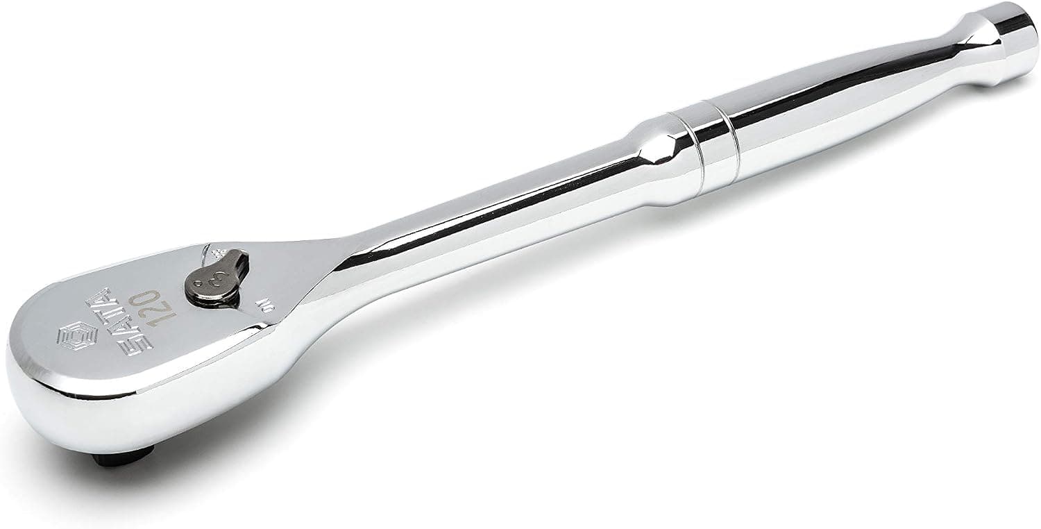 SATA 1/2-Inch Drive 120P Professional Ratchet with Dual-Pawl 60-Tooth Teardrop Head and 3-Degree Swing Arc, Heavy-Duty - ST13974