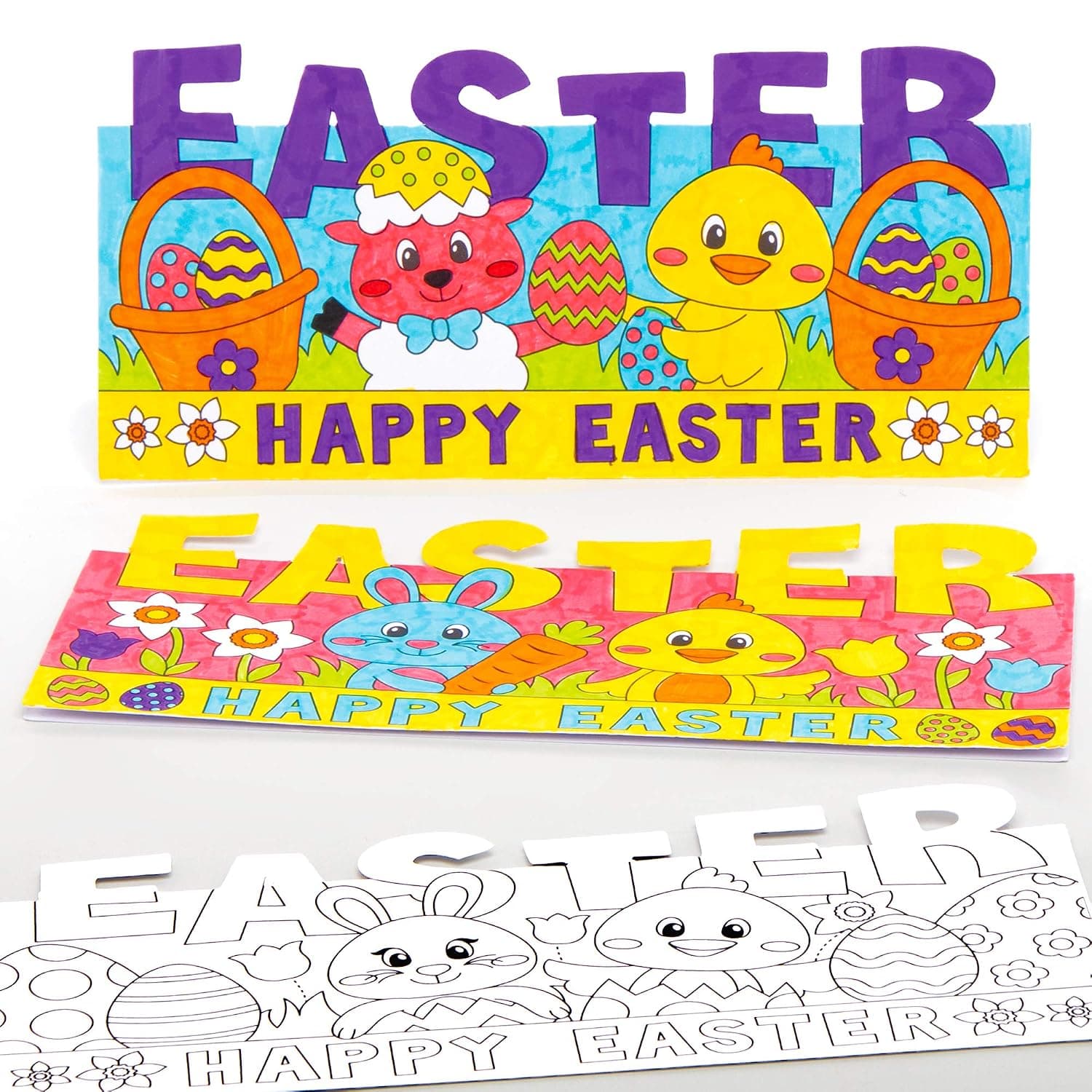 Baker Ross AT533 Easter Color in Pop Up Cards - Pack of 10, Creative Art and Craft Supplies for Kids to Make and Decorate 10