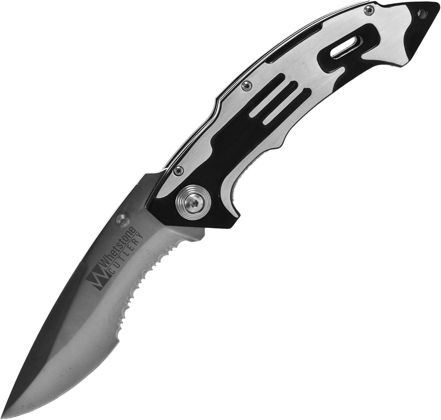 Whetstone Matrix Stainless Steel Folding Knife – Silver