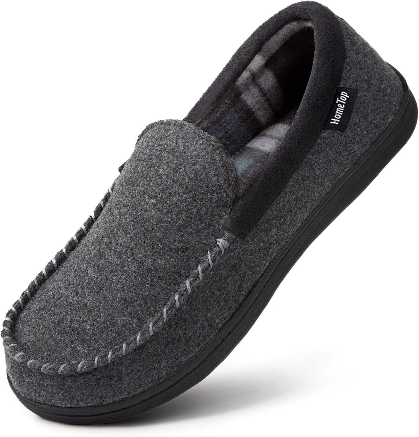 Men's Comfy Micro Wool Moccasin Slippers House Shoes Indoor/Outdoor