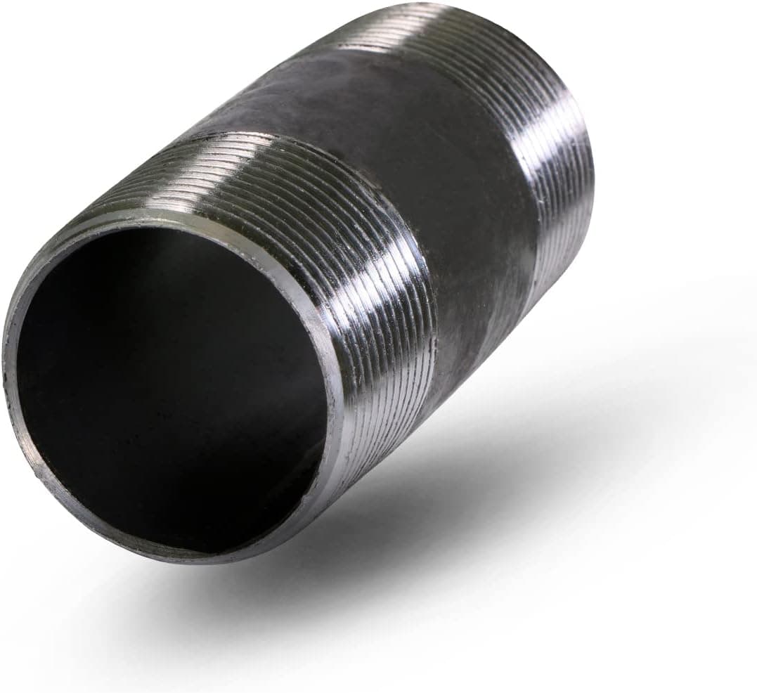 Everflow Supplies NPBL1230 3" Long Black Steel Nipple Pipe Fitting with 1/2" Nominal Size Diameter pack of 25