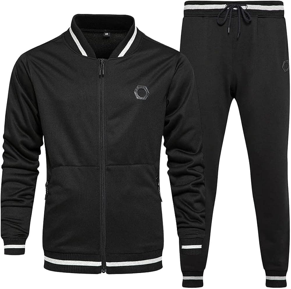 Men's Full Zipper Tracksuit 2 Piece Hoodie Sweatsuit Sets Casual Athletic Jogging Suits