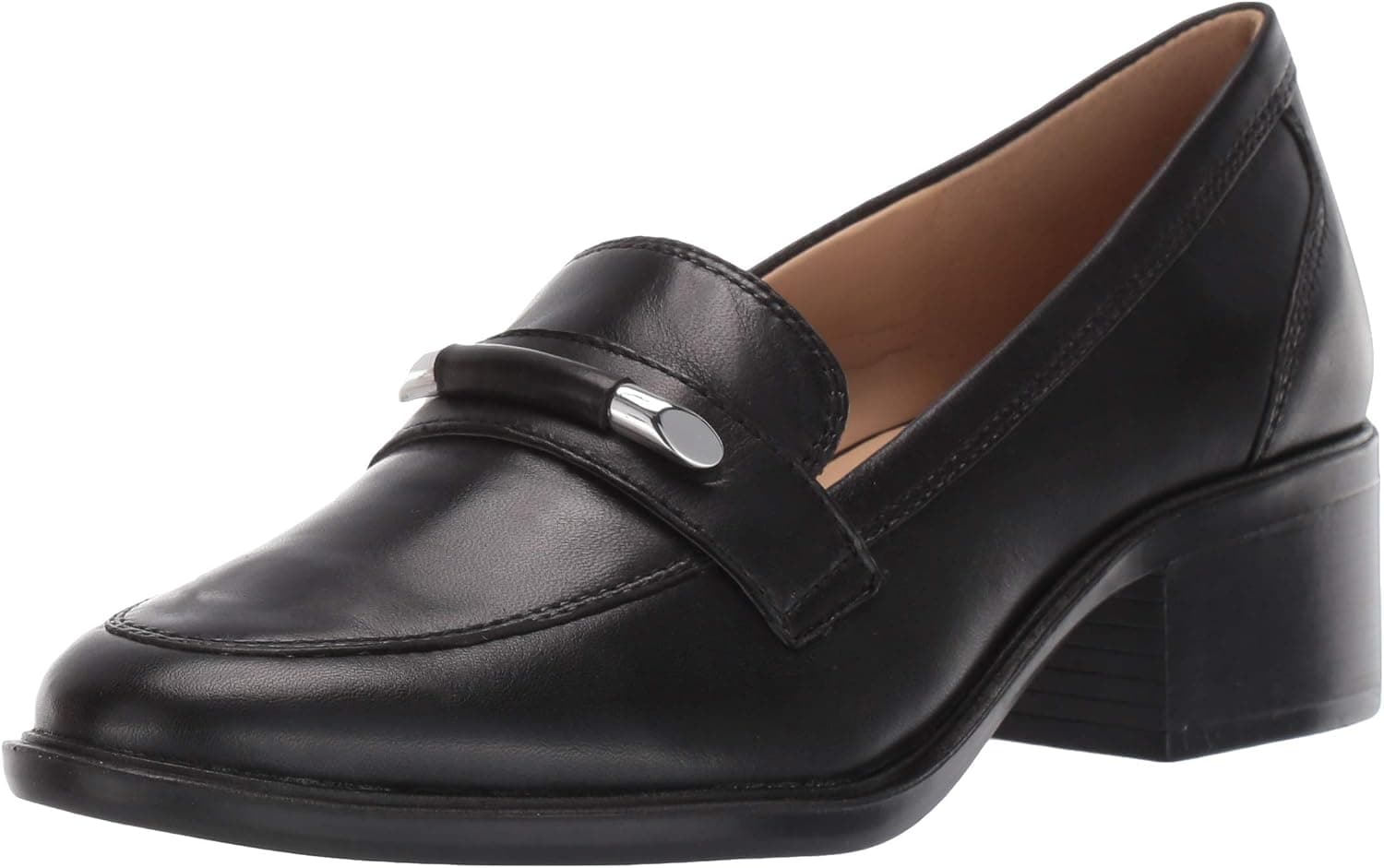 Naturalizer Women's Perla Slip-Ons Loafer, Black Leather,6