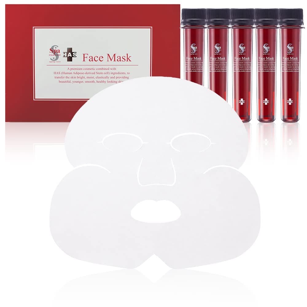 Spa Treatment HAS Face Masks (5 pieces): For Aging Skin, Intense Hydration, Reduces Fine Lines＆ Wrinkles. Great for All Skin Type: Luxurious Moisturizing Face Masks from Japan