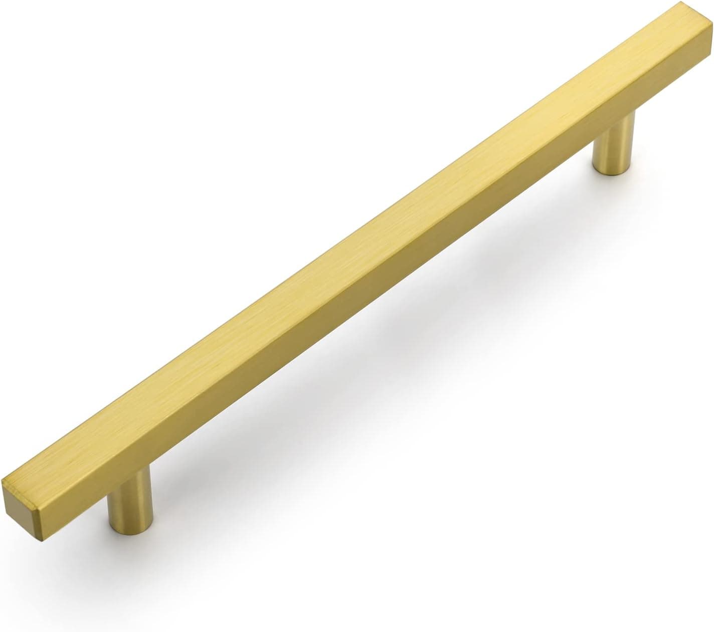 OYX 5 Pack 6.25 Inch Gold Kitchen Cabinet Handles Gold Cabinet Pulls,Brushed Gold Pulls for Kitchen Cabinet Dresser Stainless Steel T-bar Gold Drawer Pulls Modern Style,6.25" Hole Center