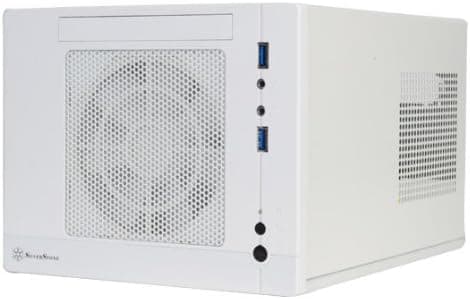 Silverstone Tek Plastic/SECC Mini-ITX Computer Case with 2x USB 3.0 Front Ports SFF Cases, White SG05W-LITE