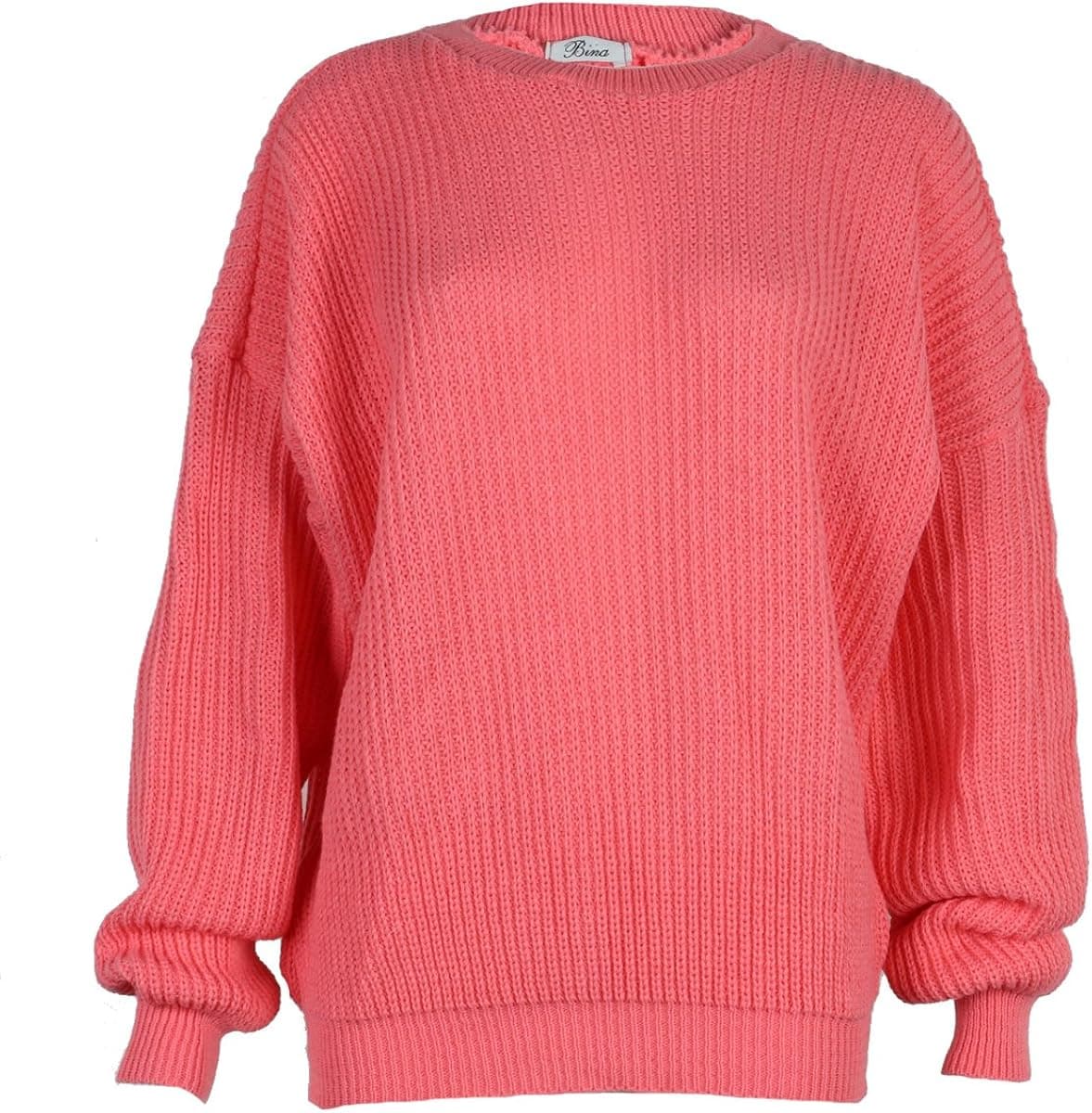 My1stwish Womens Oversized Ladies Knitted Baggy Chunky Jumper Sweater Top