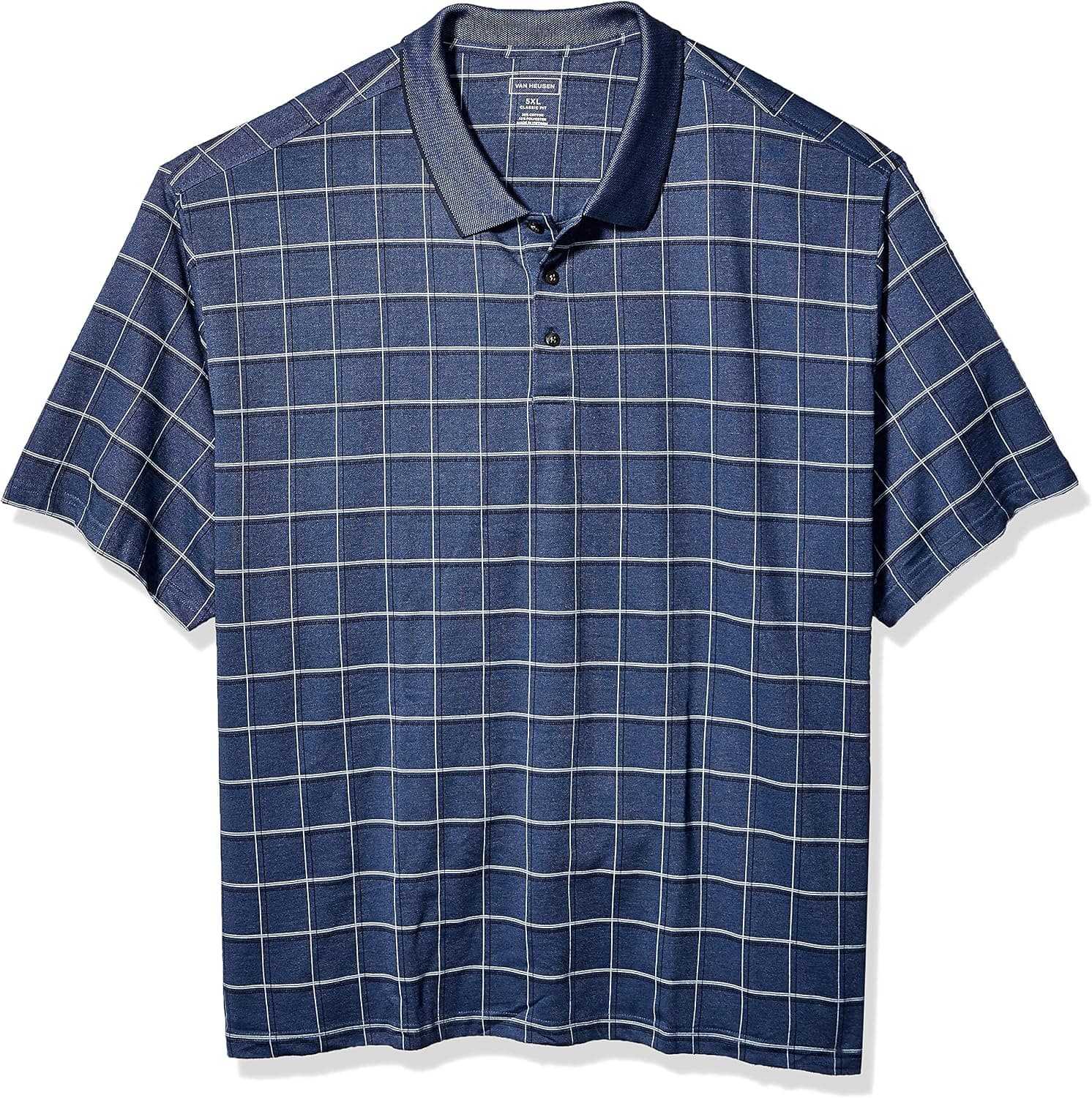Van Heusen Men's Big & Tall Big and Tall Printed Windowpane Polo Shirt