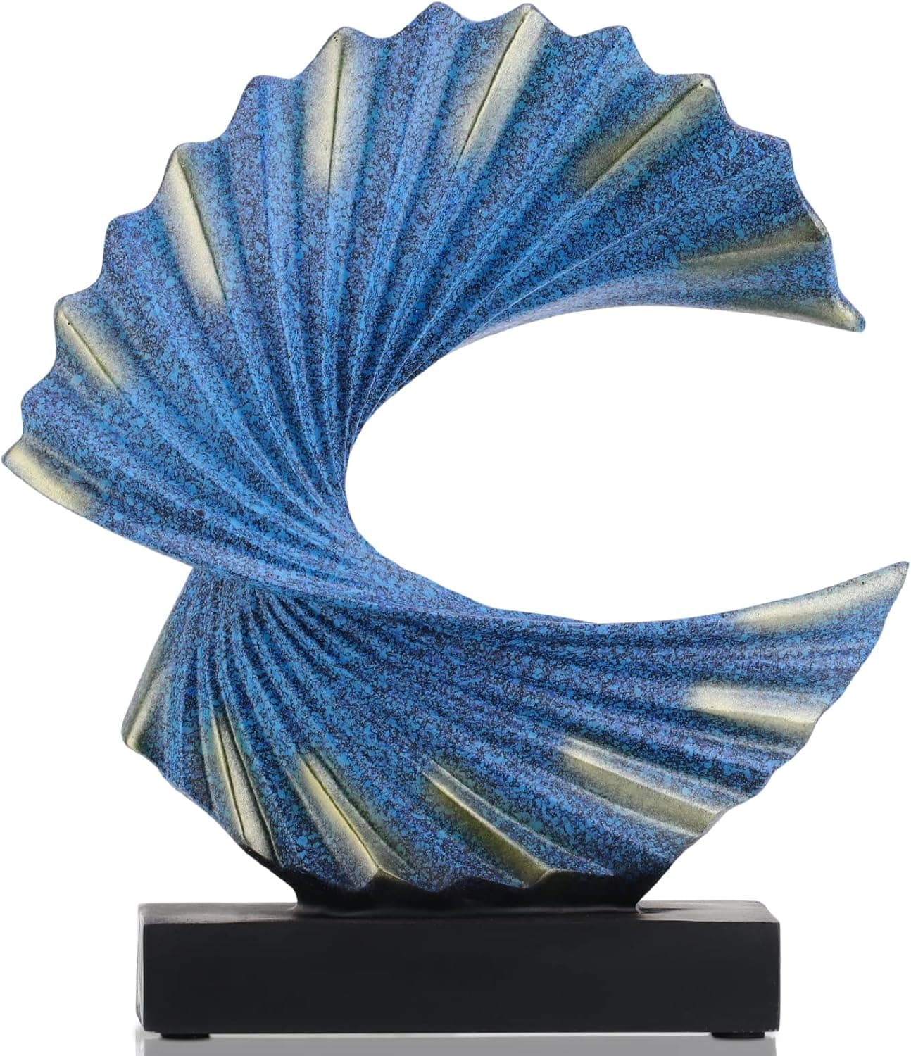 Modern Abstract Art Resin Statue Home Decoration-Wave Sculpture Decoration Ornaments for Living Room Dining Room Office Cabinet Bar Shelves Table Center Pieces