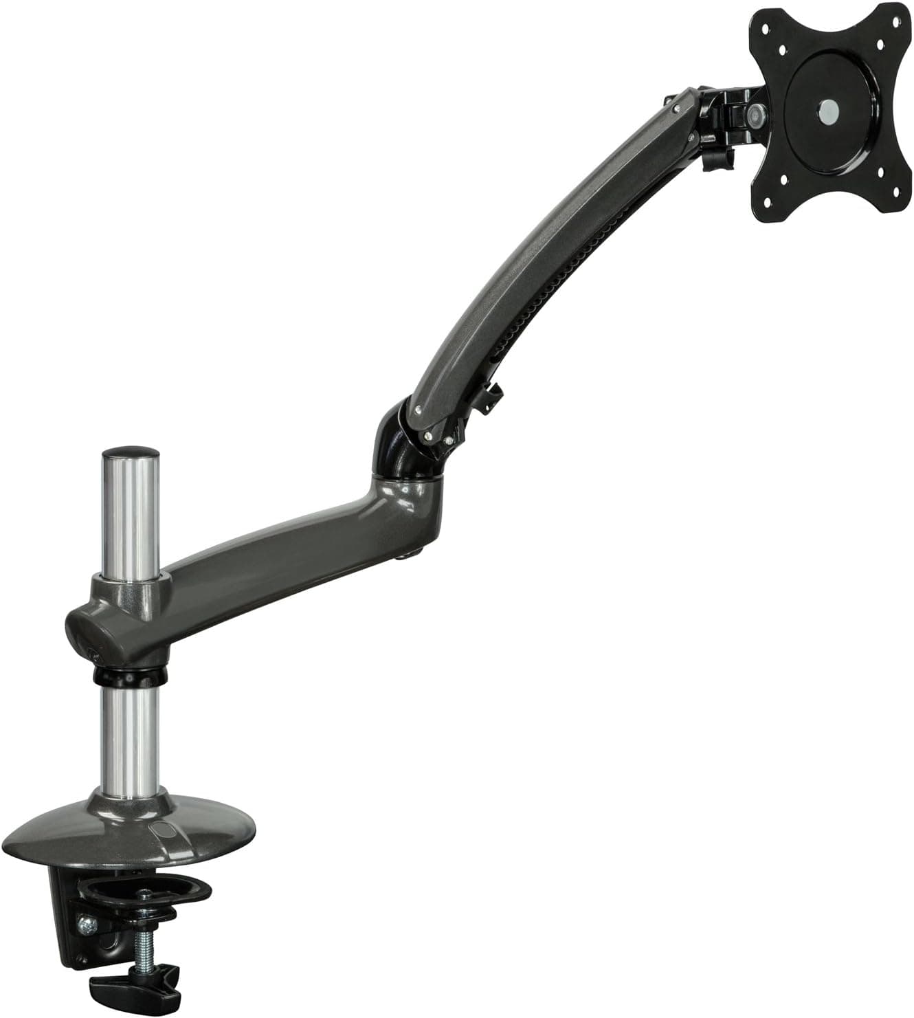 Mount-It! MI-4PC311G Universal Monitor Desk Mount for LCD LED Computer Screens 30” MAX, Full Motion Articulating Arm, Dark Gray