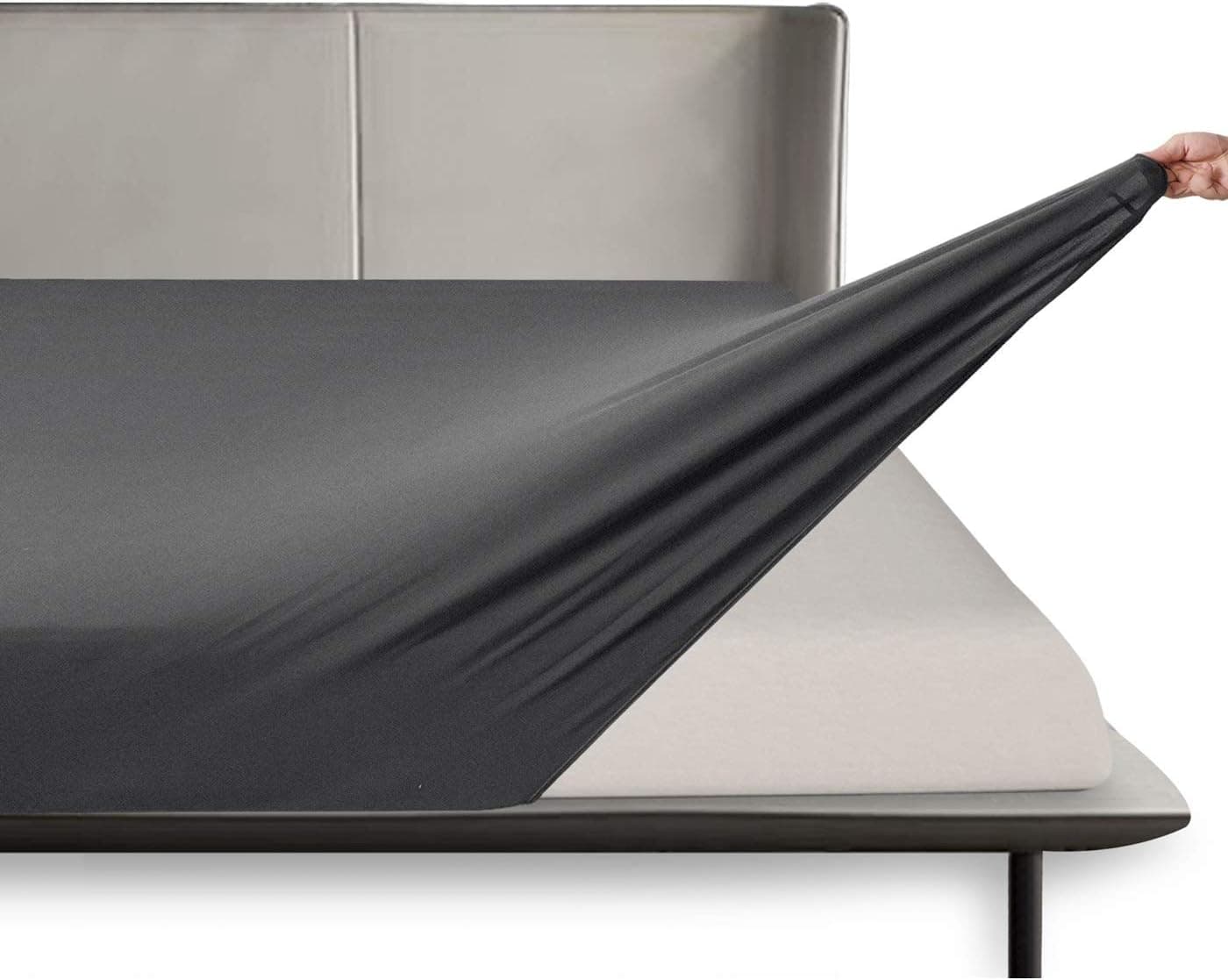 BROLEX Twin Fitted Sheet,1 Single Fitted Sheet Only,Ultra Soft Stretchy Jersey Knit,Wrinkle Free & Stay in Place,Fit Mattress Deep from 8" Up to 10",Heather Grey