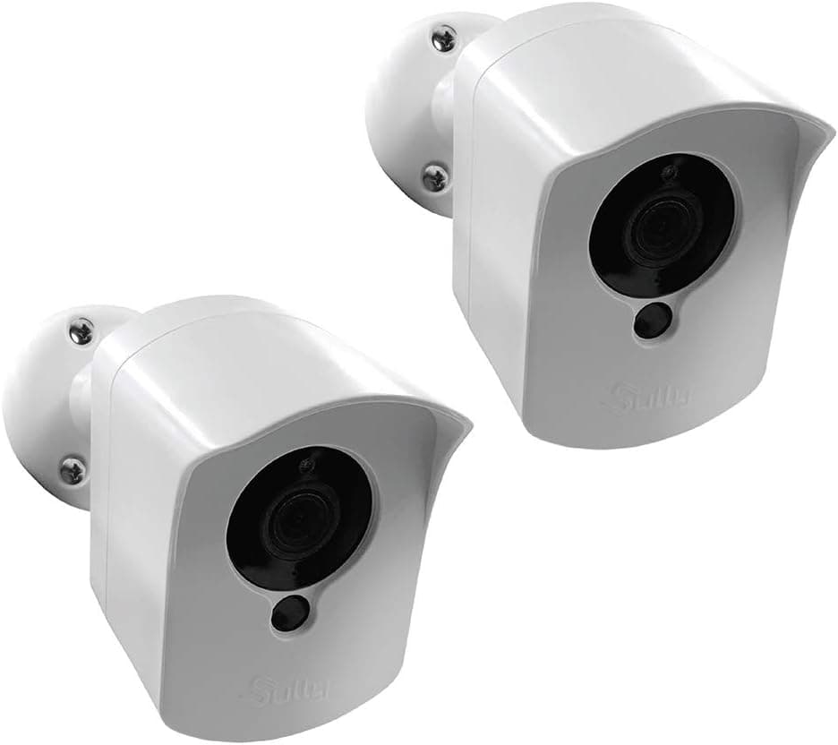 Mounting Set for Wyze Cam (2 pcs White) - Outdoor Case for Wyze Camera & v2 1080p Full HD w/Screw Mounts - Wyze Waterproof Cover with Wall Mount Bracket - Solid Housing for Wyze Cams by SULLY